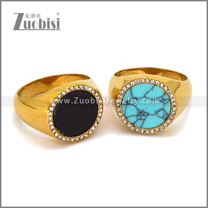 Stainless Steel Stone Ring r010669G2