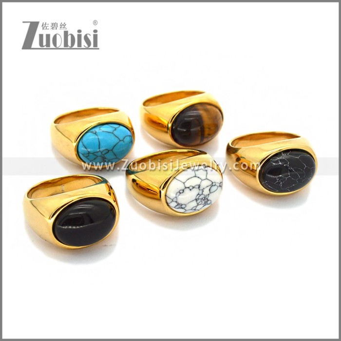 Stainless Steel Stone Ring r010673G1