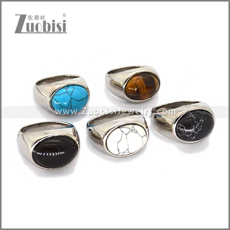 Stainless Steel Stone Ring r010673S5