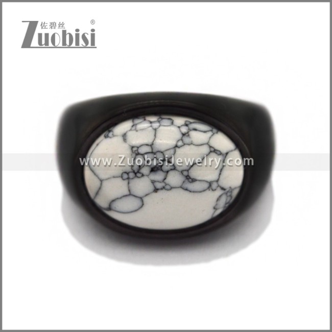 Stainless Steel Stone Ring r010673H2