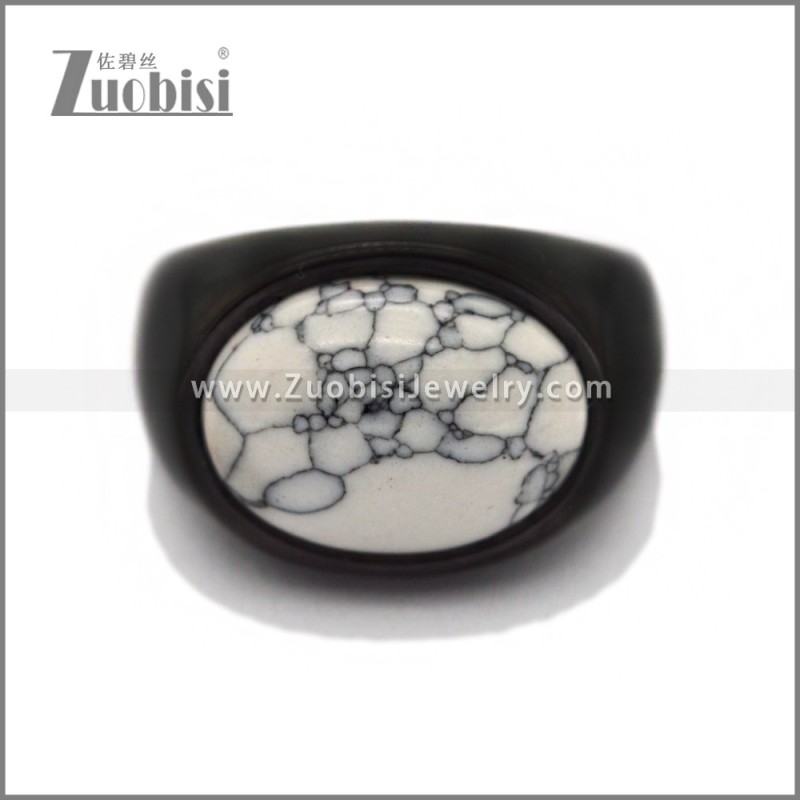 Stainless Steel Stone Ring r010673H2