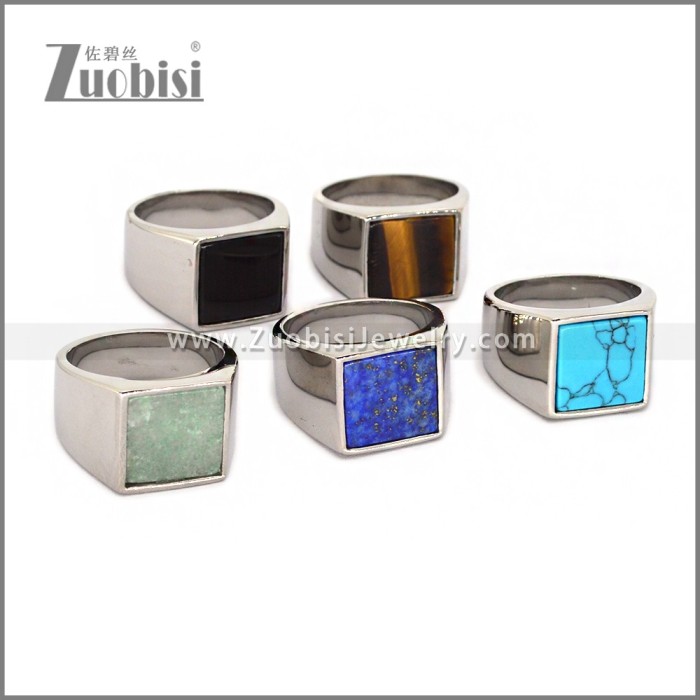 Stainless Steel Stone Ring r010674S5