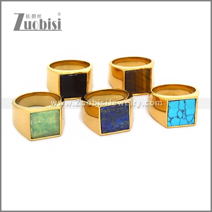 Stainless Steel Stone Ring r010674G1