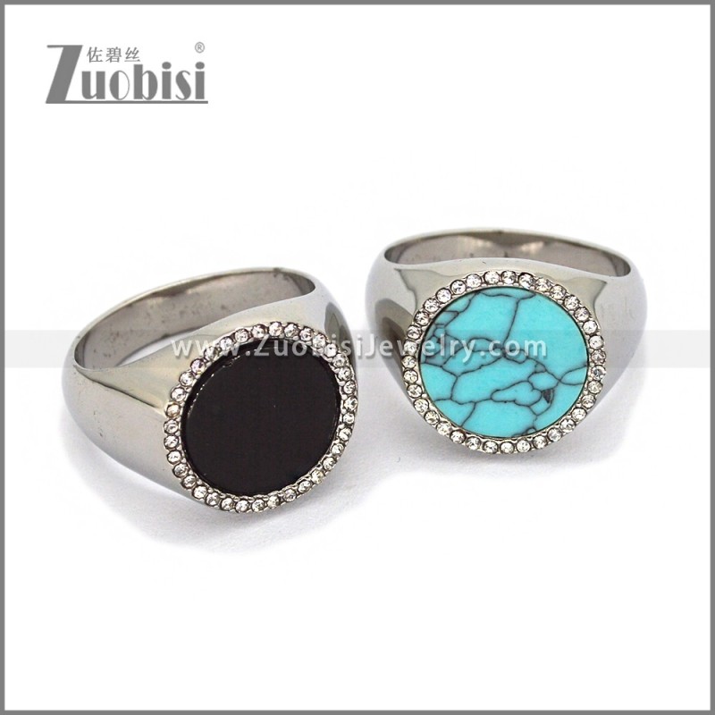 Stainless Steel Stone Ring r010669S2