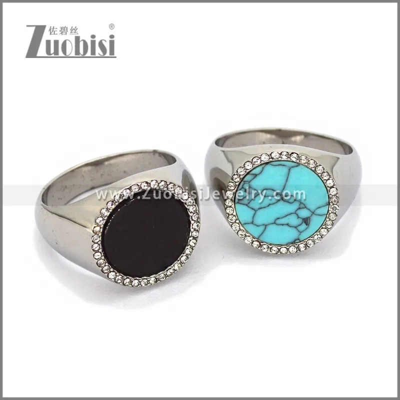 Stainless Steel Stone Ring r010669S2