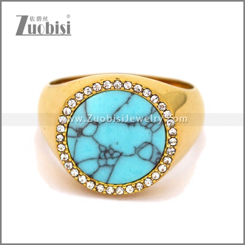 Stainless Steel Stone Ring r010669G2