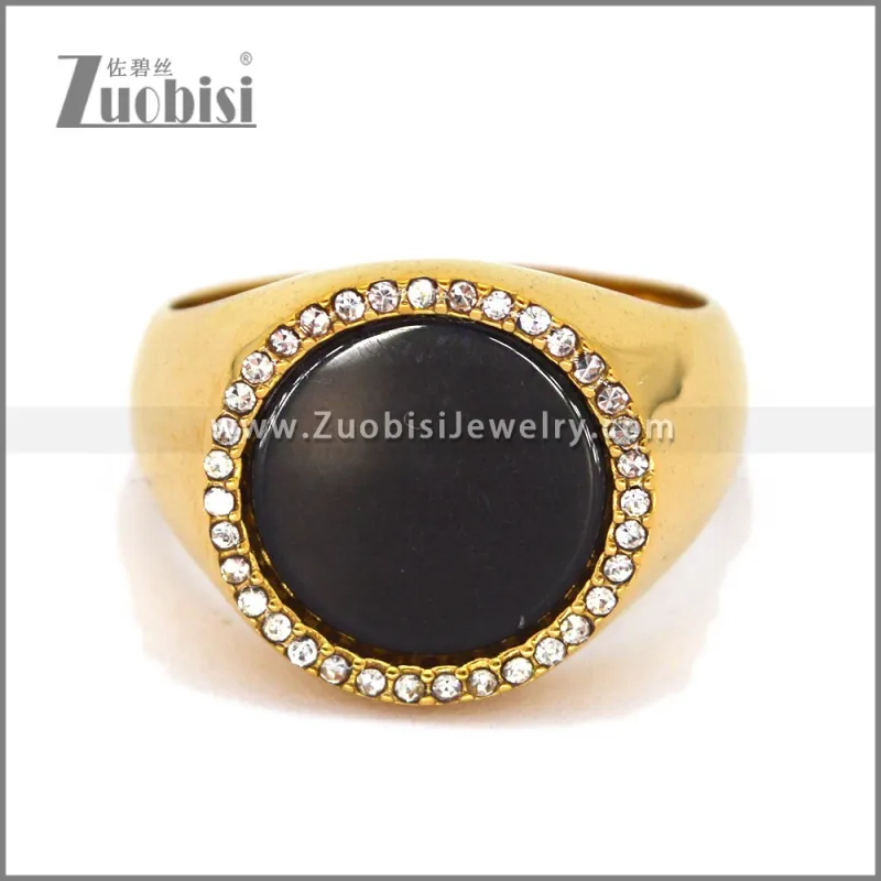 Stainless Steel Stone Ring r010669G1