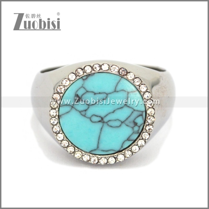 Stainless Steel Stone Ring r010669S2