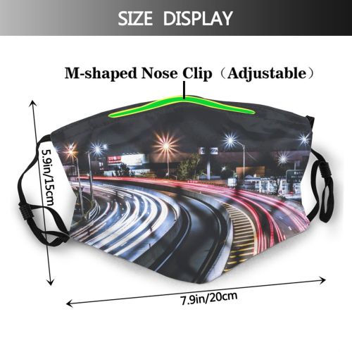 yanfind Lamps Transportation Evening Exposure Night Road Roadway Urban Streaks Buildings Speed Expressway Dust Washable Reusable Filter and Reusable Mouth Warm Windproof Cotton Face