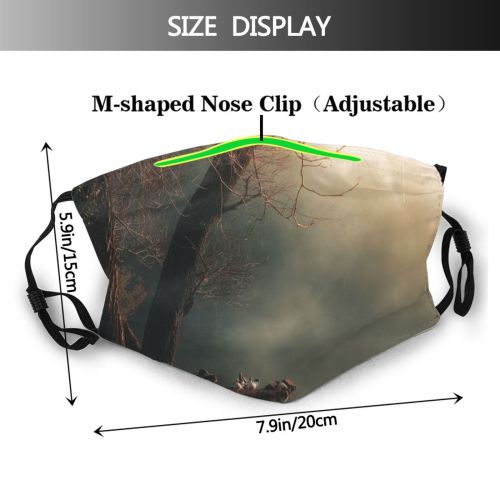 yanfind Lake Daylight Forest Branches River Scenery Tree Dark Trees Outdoors Sky Ducks Dust Washable Reusable Filter and Reusable Mouth Warm Windproof Cotton Face