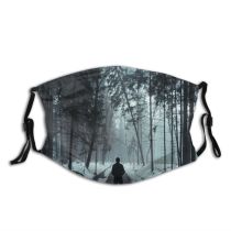 yanfind Ice Lane Daylight Park Frost Mood Frosty Dawn Road Snowy Forest Frozen Dust Washable Reusable Filter and Reusable Mouth Warm Windproof Cotton Face