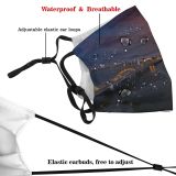 yanfind Idyllic Perspective Shot Transportation Sunset Downtown Dawn Sea Bridge Clouds Tranquil Drone Dust Washable Reusable Filter and Reusable Mouth Warm Windproof Cotton Face