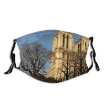 yanfind Histor Building Building French Place Beautiful Facade Beauty Architectural Church Crowd Historic Dust Washable Reusable Filter and Reusable Mouth Warm Windproof Cotton Face
