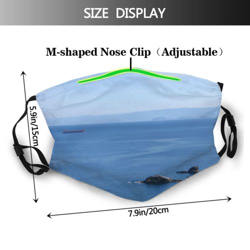 yanfind Horizon Coast Sky Ilha Ocean Island Headland Coastal Landforms Beach Promontory Praia Dust Washable Reusable Filter and Reusable Mouth Warm Windproof Cotton Face