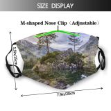 yanfind Lake Daylight Calm Park Reflections Mountain Clouds Scenery Mountains National Grass Trees Dust Washable Reusable Filter and Reusable Mouth Warm Windproof Cotton Face