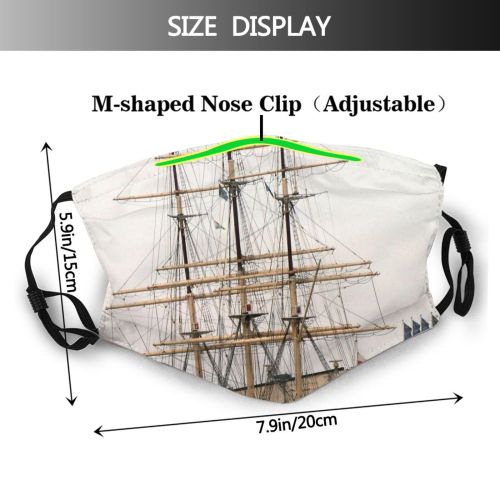 yanfind Tall Flagship Watercraft Mast Sea Vehicle Ship Ship Boat Rigged Sailing Barquentine Dust Washable Reusable Filter and Reusable Mouth Warm Windproof Cotton Face