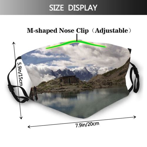 yanfind Lac Trekking Tarn Hiking Blanc Highland Outdoor Mountainous Blanc Sky Mountain Lake Dust Washable Reusable Filter and Reusable Mouth Warm Windproof Cotton Face