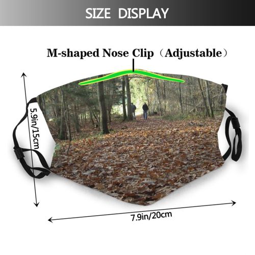 yanfind Trail Path Scenery Trail Footpath Natural Autumn Vegetation Landscape Fall Wood Pathway Dust Washable Reusable Filter and Reusable Mouth Warm Windproof Cotton Face