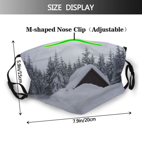 yanfind Winter Xmas Christmas Winter Woody Geological Sky Plant Ice Snow Leaf Tree Dust Washable Reusable Filter and Reusable Mouth Warm Windproof Cotton Face