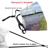 yanfind Field Landscape Grassland Outside Summer Natural Outdoor River Grass Grass Sky Resources Dust Washable Reusable Filter and Reusable Mouth Warm Windproof Cotton Face