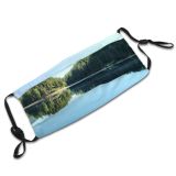 yanfind Lake Daylight Reflections Mountain Forest Clouds Scenery High Mountains Trees Outdoors Sky Dust Washable Reusable Filter and Reusable Mouth Warm Windproof Cotton Face