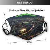 yanfind Japan Lights Evening Exposure Night Time Tokyo Urban River Streaks Aerial Modern Dust Washable Reusable Filter and Reusable Mouth Warm Windproof Cotton Face