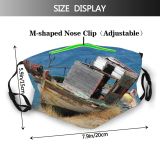 yanfind Holidays Vehicle Vessel Azure Sun Coast Sea Boat Island Shipwreck Fishing Watercraft Dust Washable Reusable Filter and Reusable Mouth Warm Windproof Cotton Face