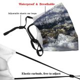 yanfind Ice Shot Daylight Clouds Capped Aerial Mountains Winter Snow Outdoors Sky Landscape Dust Washable Reusable Filter and Reusable Mouth Warm Windproof Cotton Face