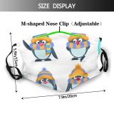 yanfind Isolated Bird Kawaii Snow Christmas Cute Xmas Winter Year Baby Design Children Dust Washable Reusable Filter and Reusable Mouth Warm Windproof Cotton Face
