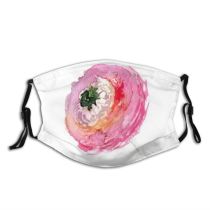 yanfind Isolated Fashion Peonie Cute Revival Watercolour Poppy Summer Vintage Ornament Bouquet Blossom Dust Washable Reusable Filter and Reusable Mouth Warm Windproof Cotton Face
