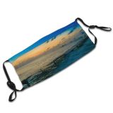 yanfind Jetty Sunset Lights Evening Waves Sea Clouds Beach Island Dock Boardwalk Outdoors Dust Washable Reusable Filter and Reusable Mouth Warm Windproof Cotton Face