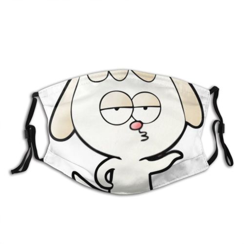 yanfind Free Artwork Cute Dog Doodle Quirky Pet Art Retro Freehand Drawn Bored Dust Washable Reusable Filter and Reusable Mouth Warm Windproof Cotton Face