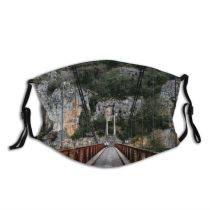 yanfind Infrastructure Railings Rock Geological Bridge Formations Geology Scenery Mountains Trees Architecture Outdoors Dust Washable Reusable Filter and Reusable Mouth Warm Windproof Cotton Face