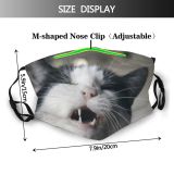 yanfind Exposed Whisker Fur Young Piebald Cat Kitty Shorthair Vet Open Hissing Grimace Dust Washable Reusable Filter and Reusable Mouth Warm Windproof Cotton Face