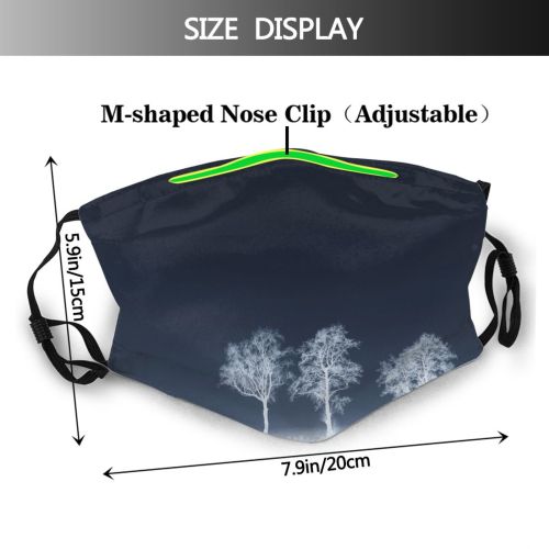 yanfind Winter Winter Natural Atmospheric Landscape Sky Tree Frost Lighting Trees Atmosphere Freezing Dust Washable Reusable Filter and Reusable Mouth Warm Windproof Cotton Face