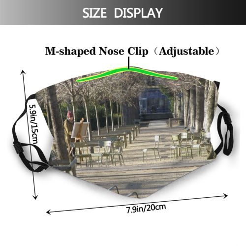 yanfind French Winter Relaxing Bench Spring Woody Chair Art Public Jardin Paris Europe Dust Washable Reusable Filter and Reusable Mouth Warm Windproof Cotton Face