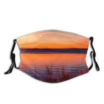 yanfind Idyllic Afterglow Golden Calm Bushes Dawn Sea H Scenery O Horizon Outdoors Dust Washable Reusable Filter and Reusable Mouth Warm Windproof Cotton Face