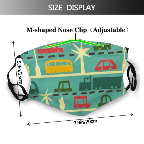 yanfind Abstract Road Lights Race Drive Cute Seamless Kid Trip Speed Car Child Dust Washable Reusable Filter and Reusable Mouth Warm Windproof Cotton Face