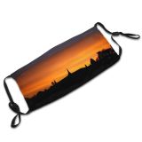 yanfind Religion Monk Spiritual Sky Horizon Silhouette Bouddhisme Cambodge Spirituality Sunset Cloud Khmer Dust Washable Reusable Filter and Reusable Mouth Warm Windproof Cotton Face