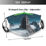 yanfind Ice Glacier Daylight Sunset Frost Frosty Mountain Rock Iceberg Climb Frozen High Dust Washable Reusable Filter and Reusable Mouth Warm Windproof Cotton Face