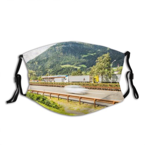 yanfind Idyllic Transportation Motion Car Mountain Road Way Clouds Plants Tourism Guard Roadway Dust Washable Reusable Filter and Reusable Mouth Warm Windproof Cotton Face