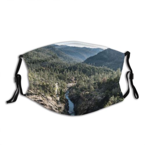 yanfind Idyllic Daylight Pine Forest Clouds River Scenery High Mountains Valley Trees Outdoors Dust Washable Reusable Filter and Reusable Mouth Warm Windproof Cotton Face