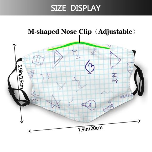yanfind Mathematics Learn Class Comic Cute Seamless Lesson Student Doodle Simple Study Blackboard Dust Washable Reusable Filter and Reusable Mouth Warm Windproof Cotton Face