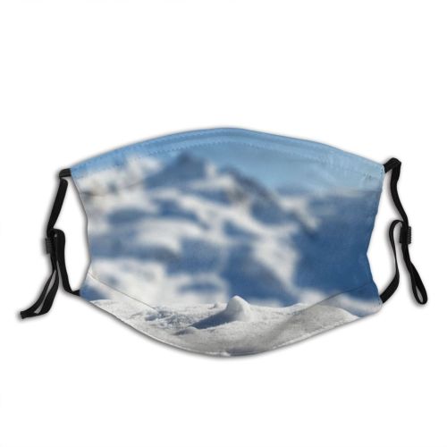 yanfind Ice Ski Slope Frost Alps Defocused Tourist France Landscape Resort Peak Tree Dust Washable Reusable Filter and Reusable Mouth Warm Windproof Cotton Face