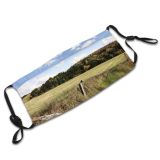 yanfind Grassland Cloud Landscape Sky Fall Tree Field Grass Natural Meadow Pasture Autumn Dust Washable Reusable Filter and Reusable Mouth Warm Windproof Cotton Face
