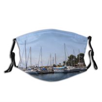yanfind Marina Watercraft Harbor Mast Sailboat Land Sky Vehicle Dock Boat Port Greece Dust Washable Reusable Filter and Reusable Mouth Warm Windproof Cotton Face