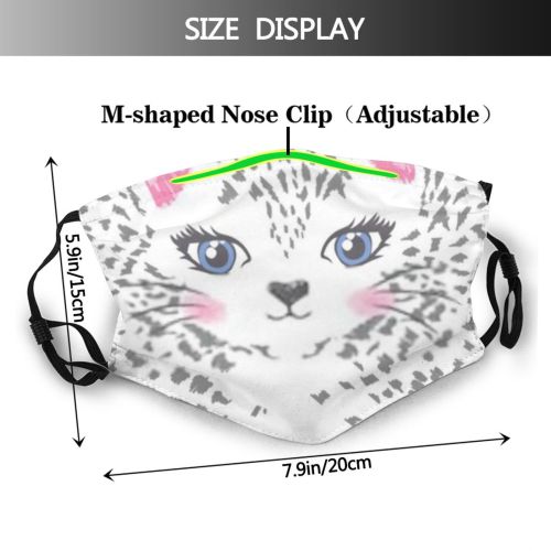 yanfind Childish Fur Fashion Cat Kitty Cute Trendy Leopard Doodle Baby Design Sweet Dust Washable Reusable Filter and Reusable Mouth Warm Windproof Cotton Face