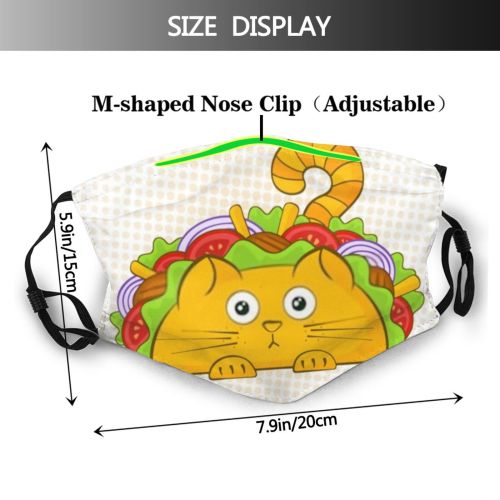 yanfind Pepper Cafe Cuisine Vegetable Cat Tacocat Cute Cook Mascot Menu Puzzled Dinner Dust Washable Reusable Filter and Reusable Mouth Warm Windproof Cotton Face