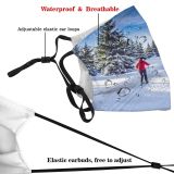 yanfind Country Ski Sport Oberhof Lifestyle Hill Frozen Lifestyles Pursuit Tree Snow Scene Dust Washable Reusable Filter and Reusable Mouth Warm Windproof Cotton Face