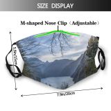 yanfind Lake Mountain Clouds Daytime High Mountains Trees Outdoors Sky Range Foggy Woods Dust Washable Reusable Filter and Reusable Mouth Warm Windproof Cotton Face